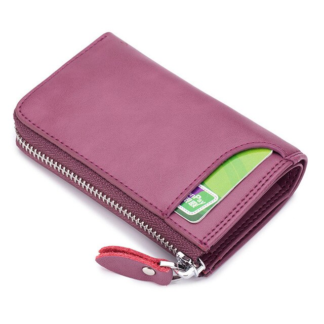 2022 Mode Sleutel Portemonnee Mannen Lederen Portemonnee Sleutelhanger Portemonnee Kaarthouder Organizer Tas Autosleutels Cover Sleutelhouder case Bag: Purple