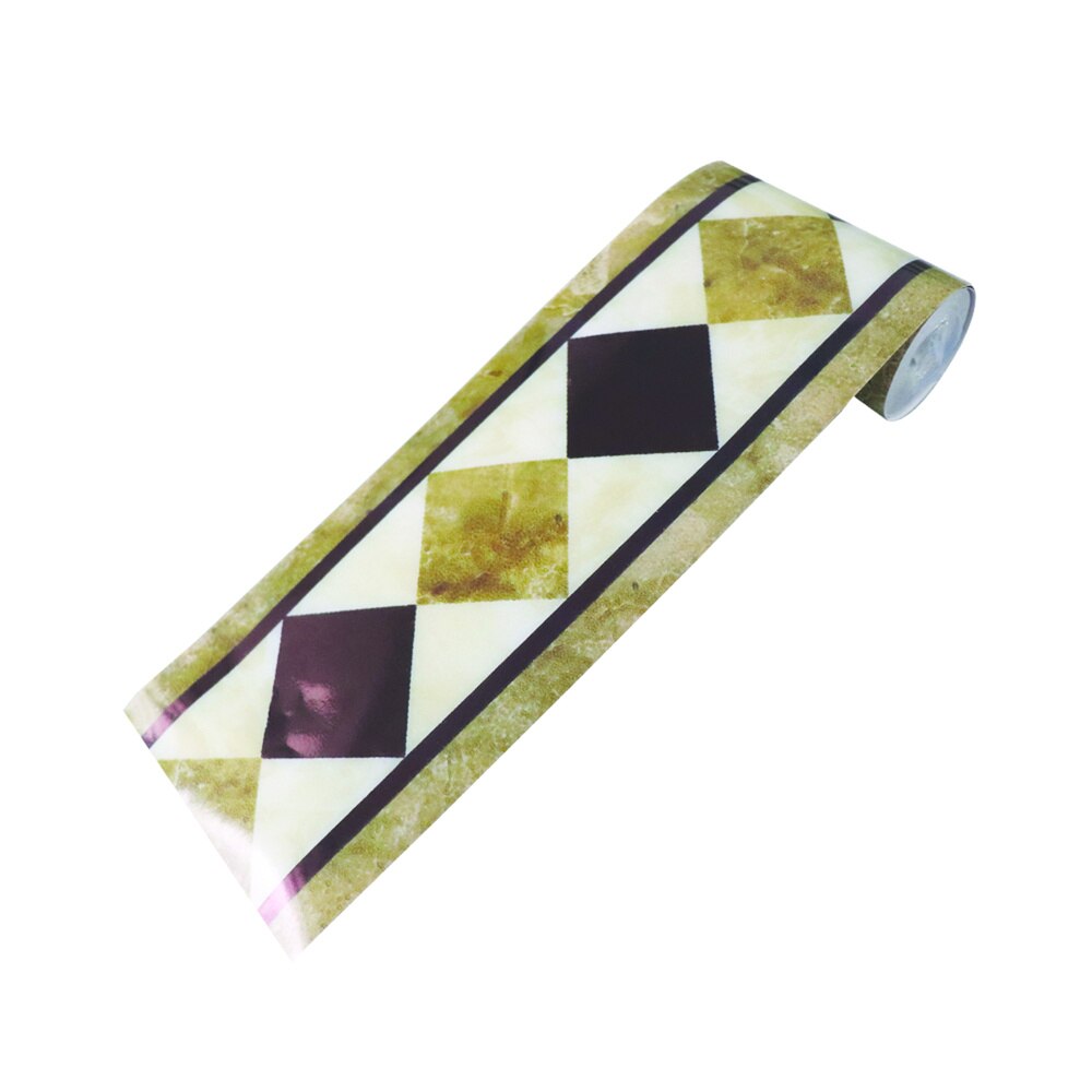 1 Pc Wallpaper Border Sticker Waterproof Self Adhesive Simulation Tiles Waist Line Wall Sticker Floral Sticker