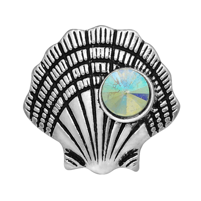 Blauw Stijl Fish Zeester Mermaid Conch Dolfijn 18Mm Snap Knoppen Fit Diy 18Mm Snap Armband Snap Sieraden Kerst: Bruingeel