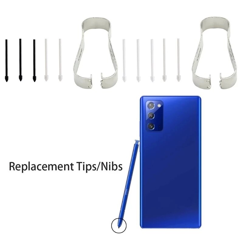 1 sett for samsung galaxy note 10 / 20 /  note 20 ultra berøringsskjerm stylus s-pen penn påfyll tips tips erstatning spiss med metallklips