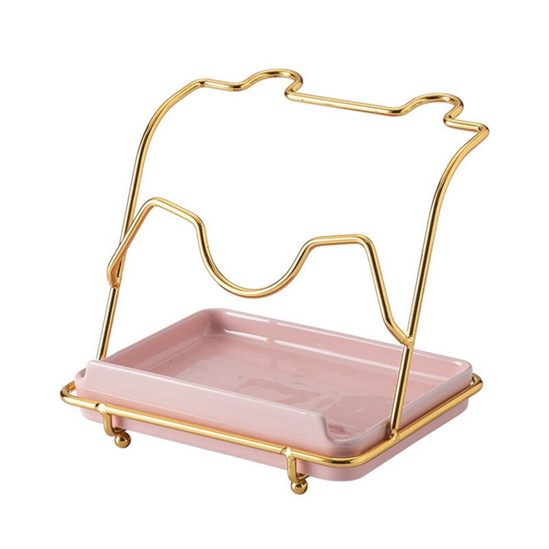 Kitchen Pot Cover Rack Organizer Pot Lid Shelf Cooking Storage Spoon Spatula Ladle Holder Cookbook Stand Home: Pink