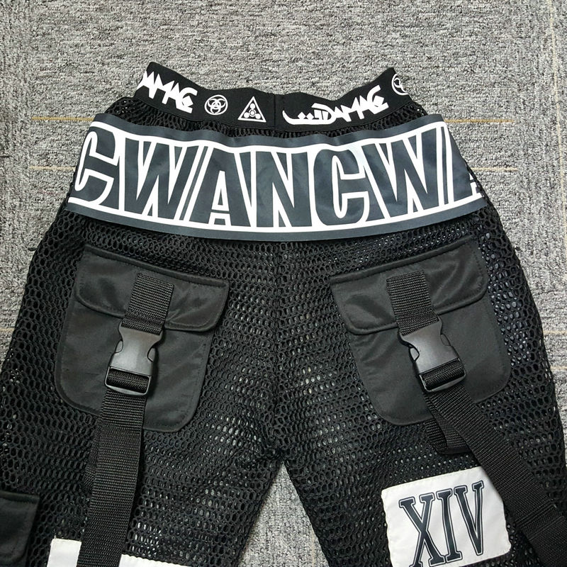 Nightclub singer men and women breathable mesh hip-hop loose casual street dance pants ds costumes