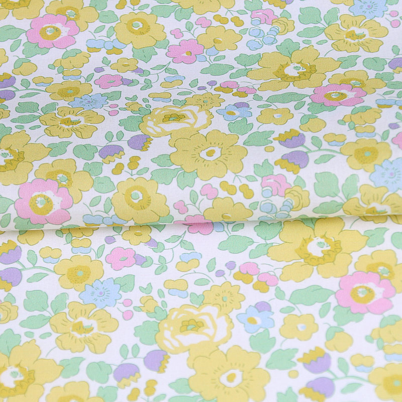 Citrongula blommor betsy ana små blommor tryck liberty tyg london liberty tana lawn bomull specialanpassat tyg för gör-det-själv: Grå