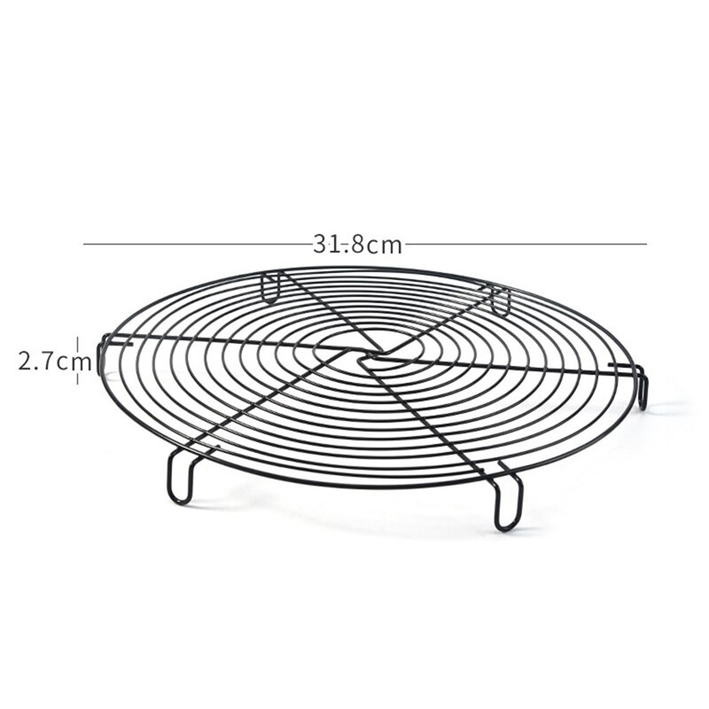 Plateau de refroidissement en acier inoxydable, grille à fil rond, support pour gâteaux, four, cuisine, cuisson, Pizza, pain, Barbecue, biscuits, étagère