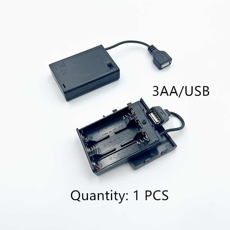 Portable Mini 2 3 4 6 8 x AA Battery Holder Storage Box Case USB Power Supply Battery Box For LED Strip Light: Blue