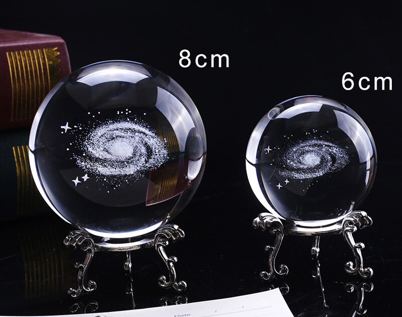 3d aurinkokunta kristallipallo planeetat lasipallo linnunrata maapallo pienoismalli kodin sisustus tähtitiede koriste 6/8cm