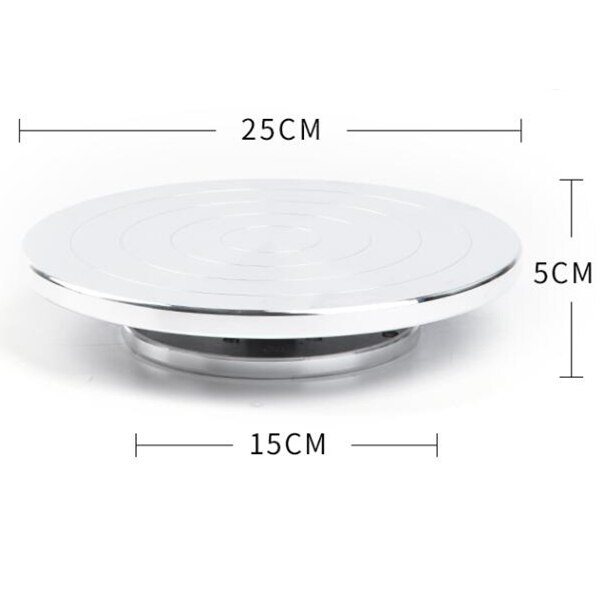 30/25/15cm Double-Sided Aluminum Pottery Wheel Turntable Aluminum DIY Clay Tool Sculpture Ceramic Pottery Forming TurntableWheel: 25cm