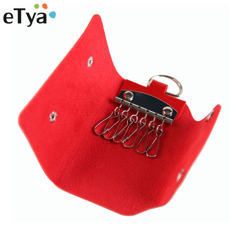 eTya Women Men Key Holder Wallet PU Leather Unisex Key Wallets Organizer Bag Keys Housekeeper Wallet