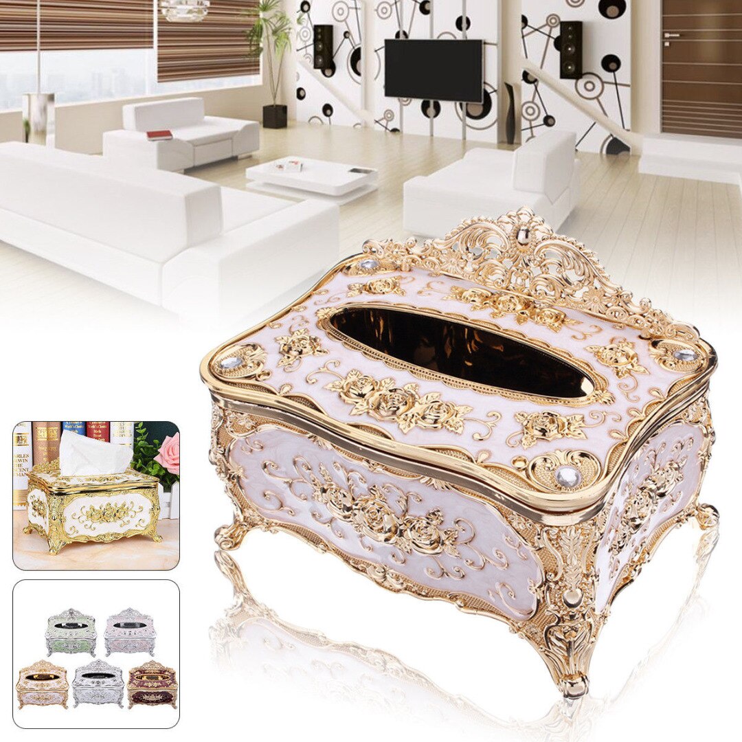 Gouden tissueboxhoes, universele chique servethouder, hotel, woonaccessoires, organizer