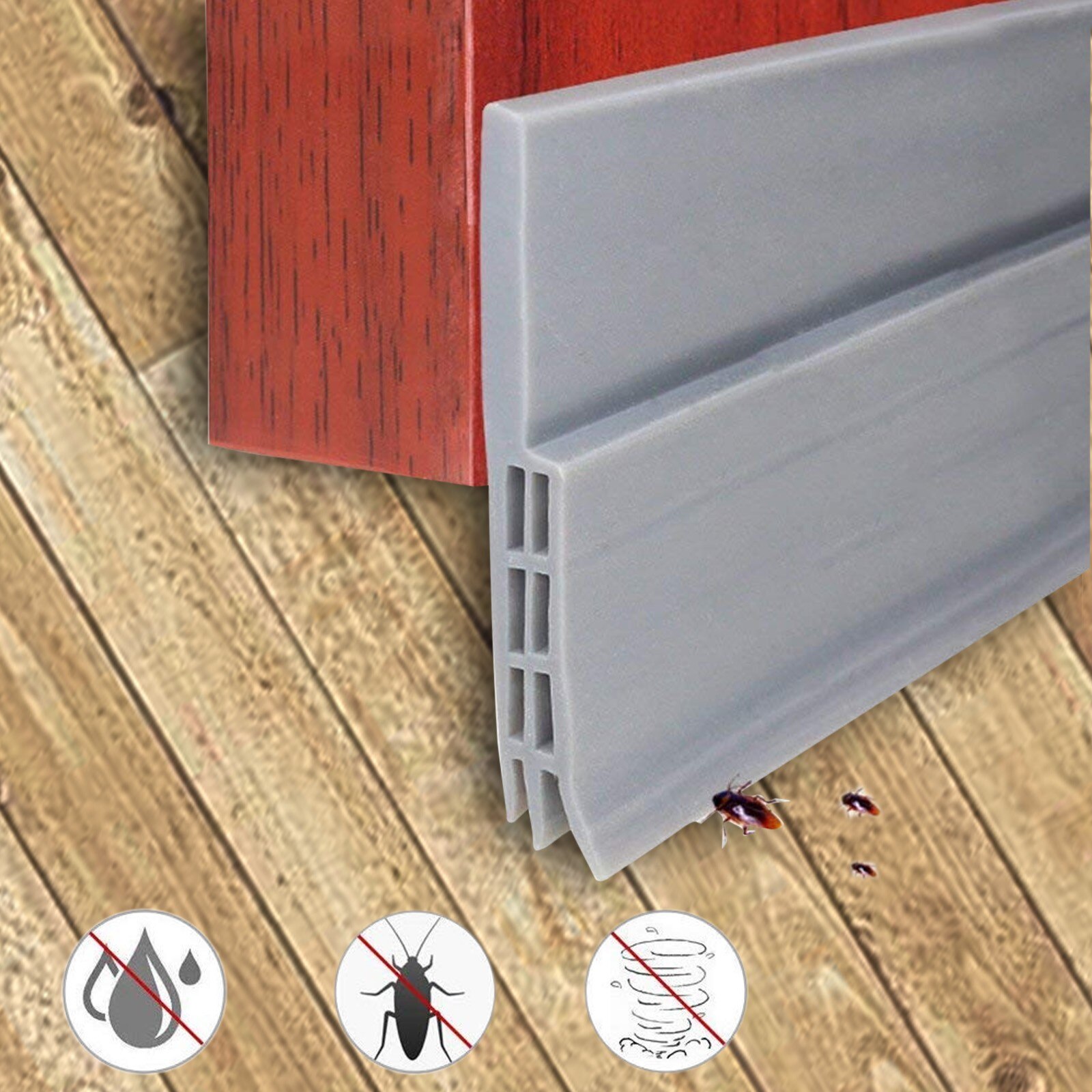 1M Silicone Strip Glass Door and Window Seal Sound Insulation Strip Self-adhesive Windproof Wooden Door Seam Door Bottom