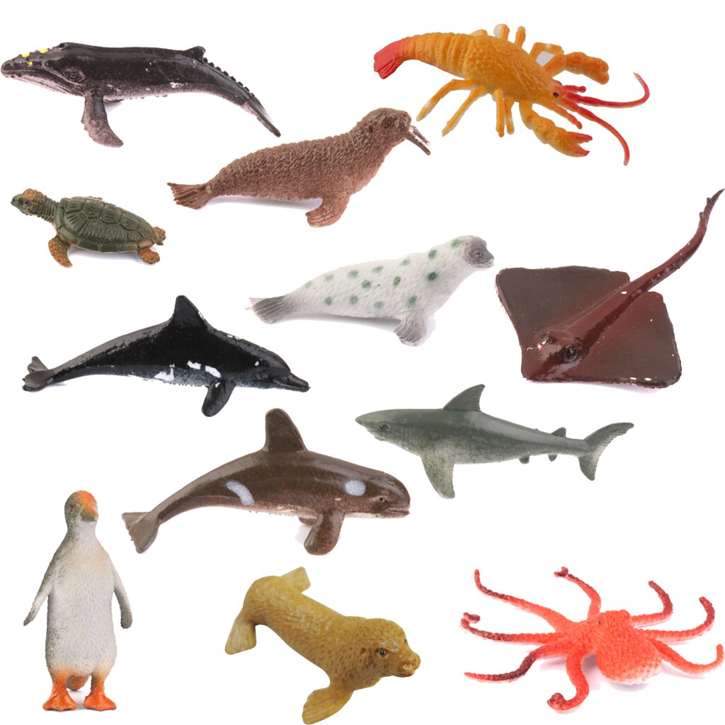24Pcs Plastic Aquatic Marine Sea Animals Ocean Figure Kids Party Bag Fillers