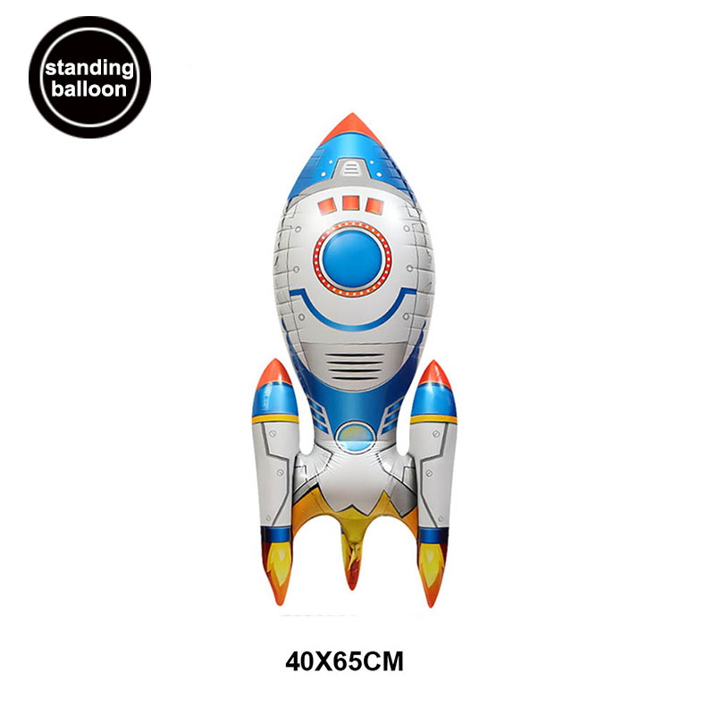 Globo de aluminio de astronauta 3D, globos de cohete, globos espaciales para niños, serie universo de astronauta, decoración de de cumpleaños del espacio exterior: Amarillo claro