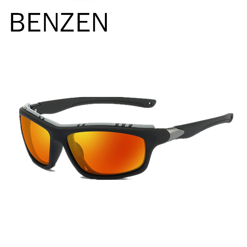 Gafas de sol polarizadas BENZEN para hombre, Gafas de sol militares, Gafas de sol deportivas para conducir, Gafas de sol tácticas para hombres, Gafas de sol para pescar UV400: BLACK ORANGE