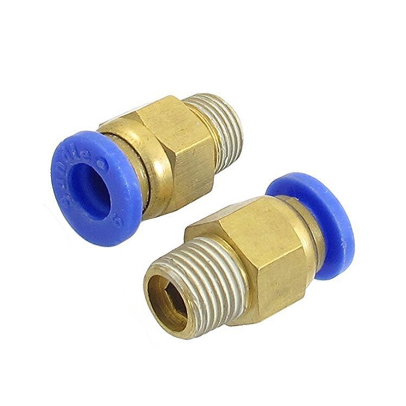 Universal 6mm 1/8'' PT Male Thread 5PCS Pneumatic Connector Joint Quick Fast Fittings