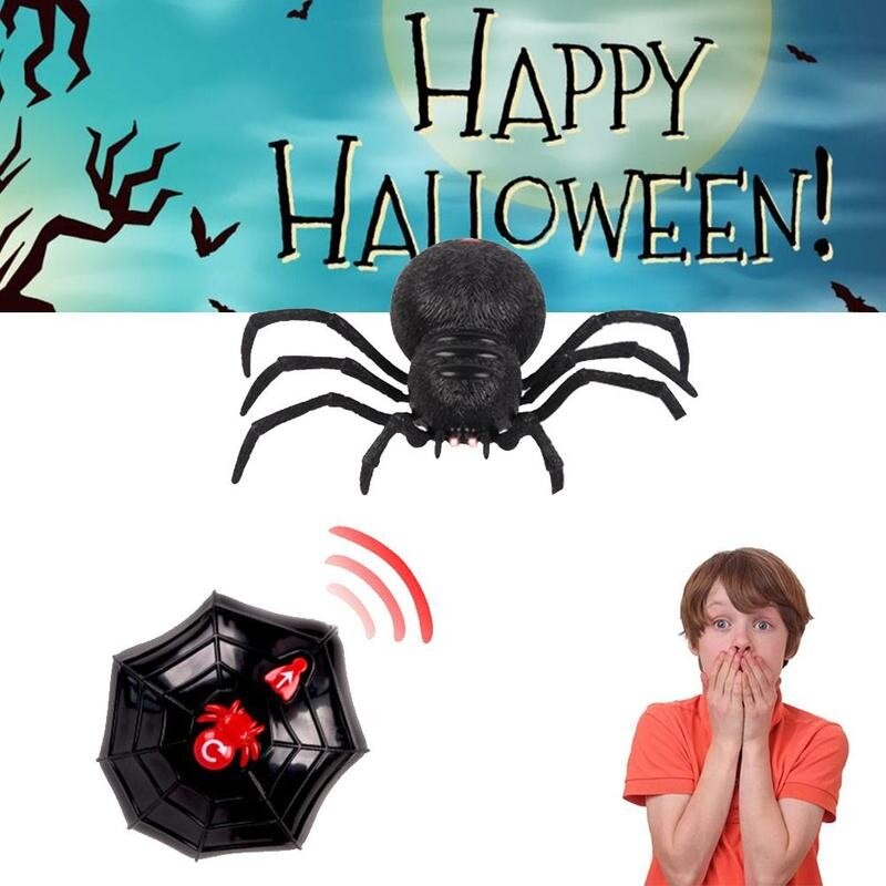 Remote Control Simulation Spider Prank Toy RC Spider Halloween Decoration Remote Control Wall Climbing Spider Scary Toy