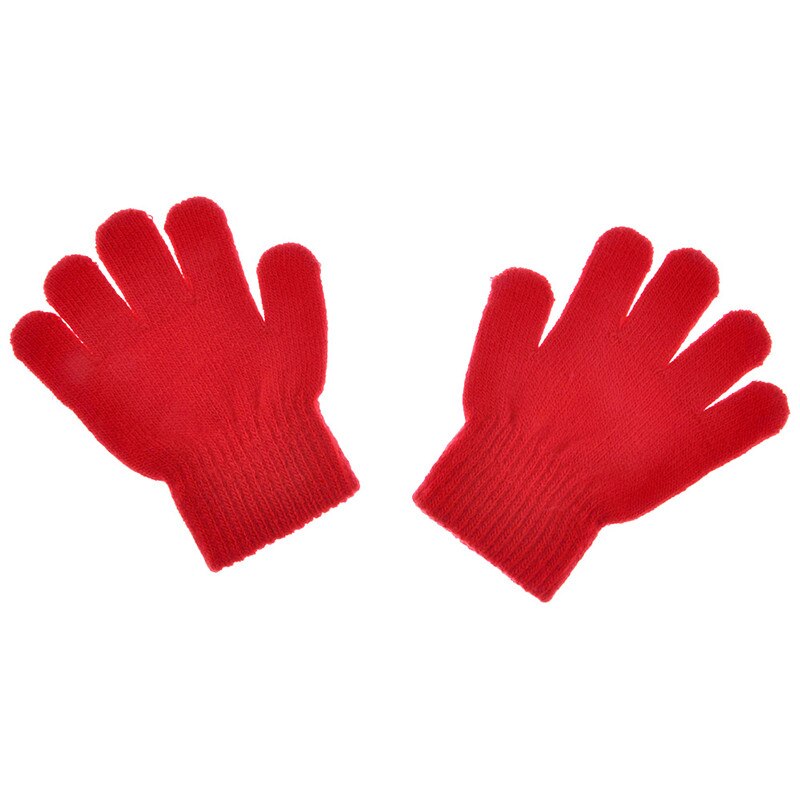 Baby vinter varme helfinger votter akryl myk solid strikking barnehansker