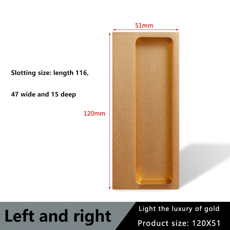 TOP KNORR – poignée de porte coulissante cachée, porte intérieure décorative intégrée, pour armoire, armoire, meuble de tiroir: golden 120