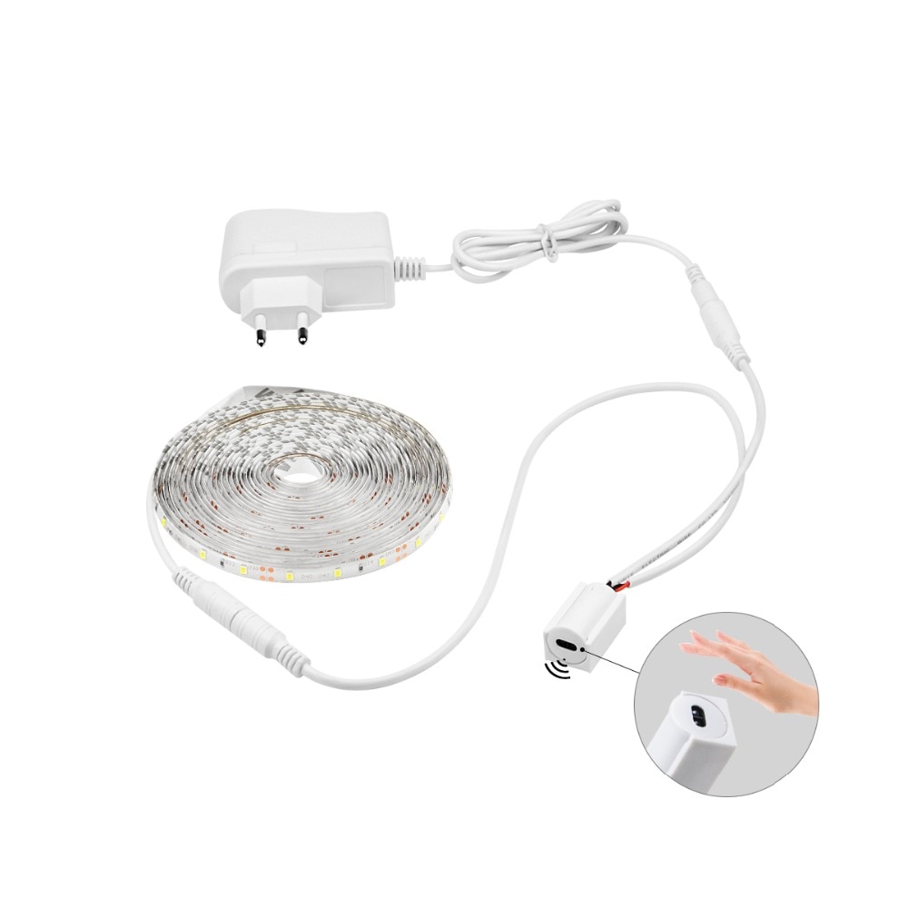 Sensor de barrido manual tiras LED 12V impermeable 1M 2M 3M 4M 5M Sensor de movimiento luces de noche DIY armario lámpara de cocina