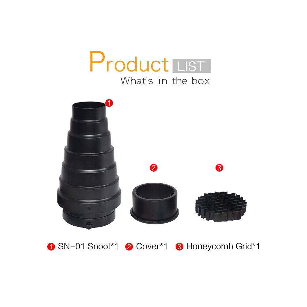 GODOX SN-01 Bowens Mount grande Snoot Fotografia In Studio luce del Flash Accessori Per Godox S-Tipo di DE300 SK400 II