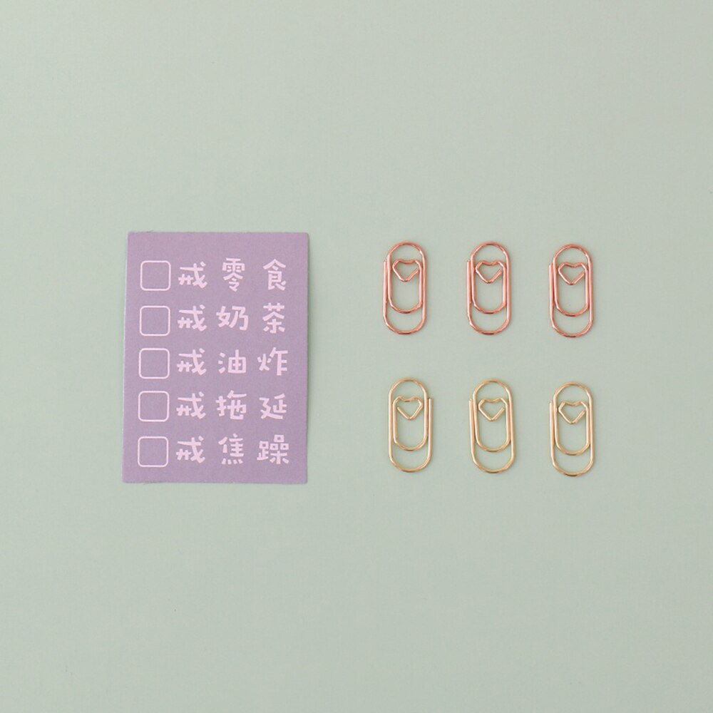 50 sztuk/worek metalowe mini serce różbyć winnym złoto zakładka spinacz robić papieru planista spinacze robić papieru szkolne materiały biurowe