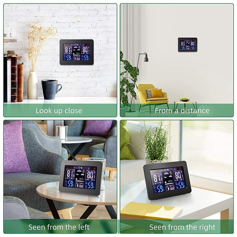 Draadloze Weerstation Digitale Kleur Display Weerstation Met Outdoor Sensor Temperatuur Hygrometer Wekker