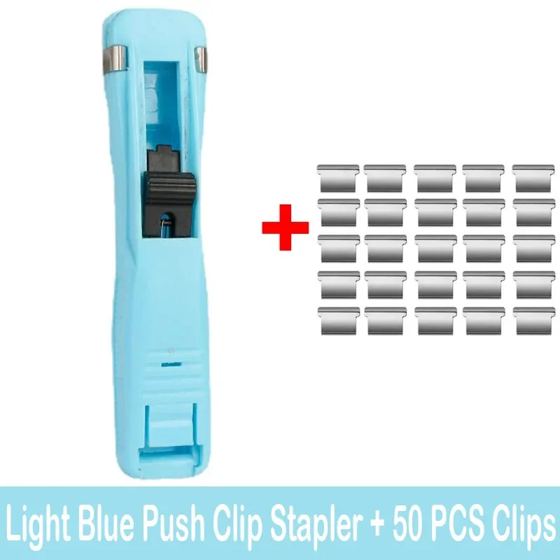 Push Clip Stapler Staple Remover Binder Push Clamp Tape Dispenser Paper Clips Stationery School Office Supplies Bookbinding: Dark Khaki