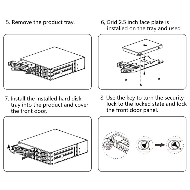 Mr -6601 6 bay harddisk kabinet rack datalagring til 2.5 tommer sata ssd hdd hjem backup computer sag dækning