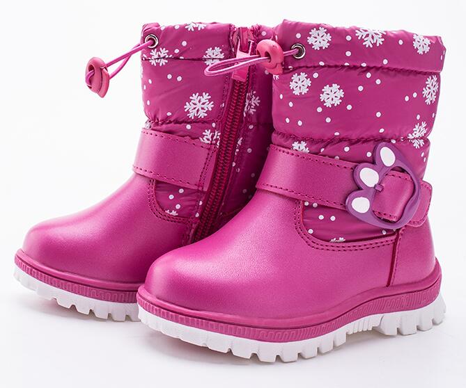 Bottes d'hiver pour enfants | Bottines en peluche pour filles, plates, en caoutchouc, bottes de neige pour garçons, chaussures imperméables et antidérapantes A171