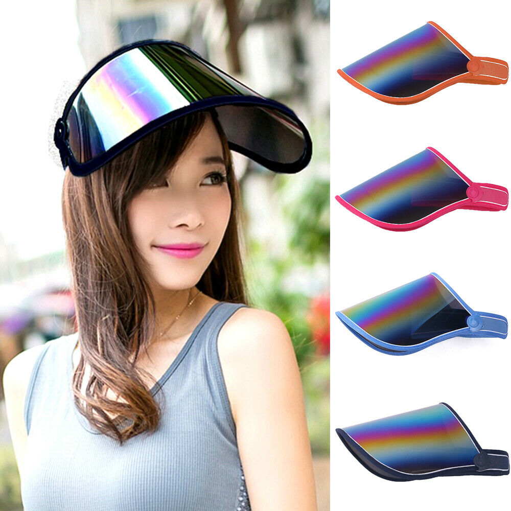 Summer Casual Women Men Ladies Adjustable Sun Hat UA Protection Unisex Adults Breathable Hats Transparent Face Shield Cap