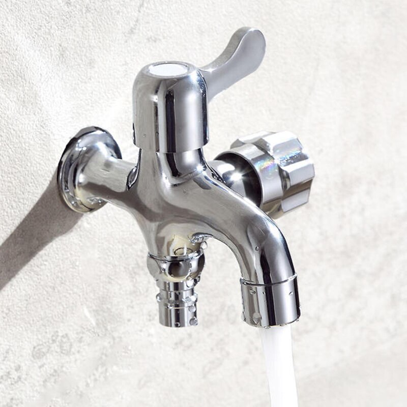 Washing Machine Faucets Chrome Copper Bathroom Wall Mounted Dual Control Single Cold Garden Bibcock Bath Toilet Mop Pool Taps
