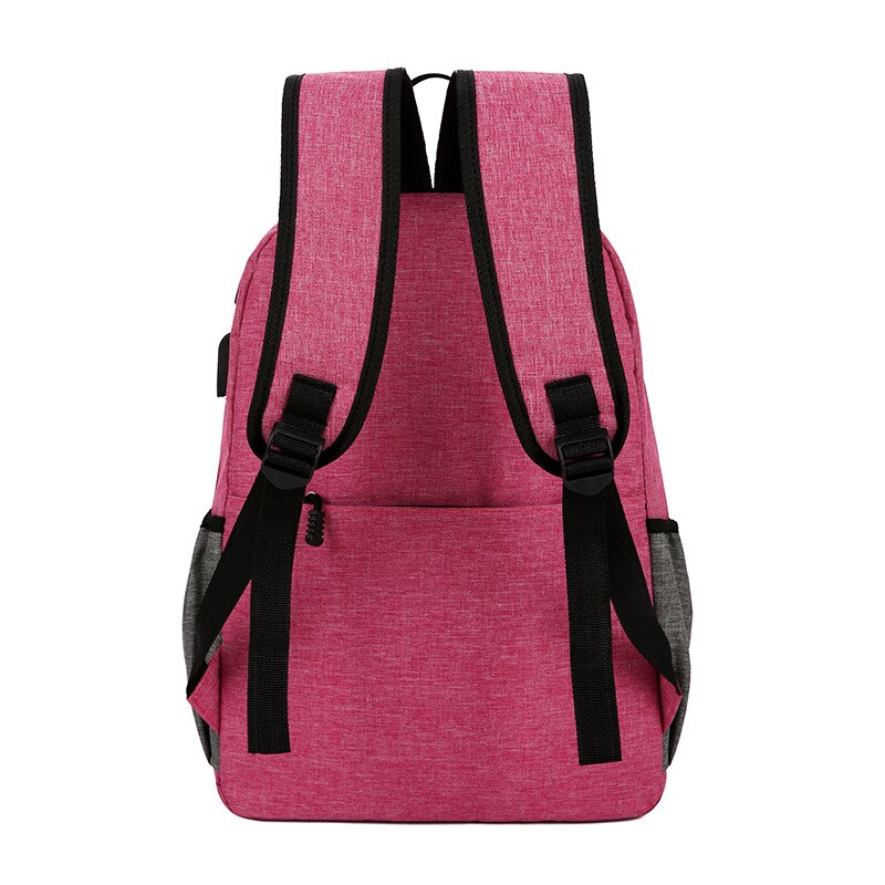 Canvas Usb Contrast color School Bags for Girls Boys Teenagers Backpacks Bookbags Large Capacity College Teen School bag