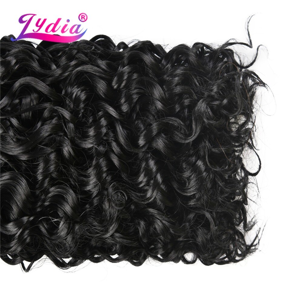 Lydia Synthetic Water Wave Hair Bundles 10 Inch 100g/Bundle Natural Black Pure Color Weave 3 Bundles/Pack Double Weft
