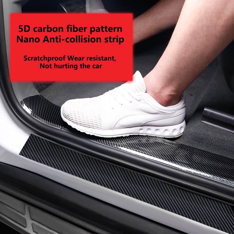 5D Kohlenstoff Faser Auto Aufkleber Tür Schwellen-verschleiss Anti kratzen Band Schutz Film Für Automobil wickeln Film Anti-Kollision
