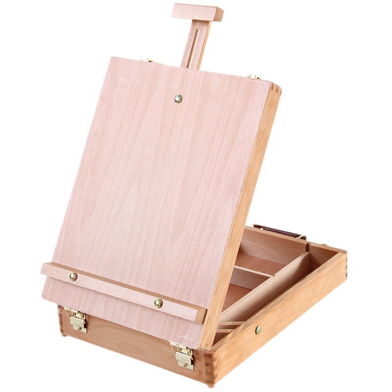 Large Adjustable Wood Table Sketchbox Easel Adjustable Tabletop Sketchbox Easel for Artist Art Students & Beginners: Default Title