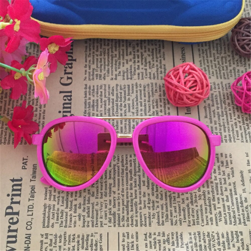 Børns solbriller mærke børns solbriller anti-uv baby stilfulde briller pige dreng briller  uv400: Rosenrød