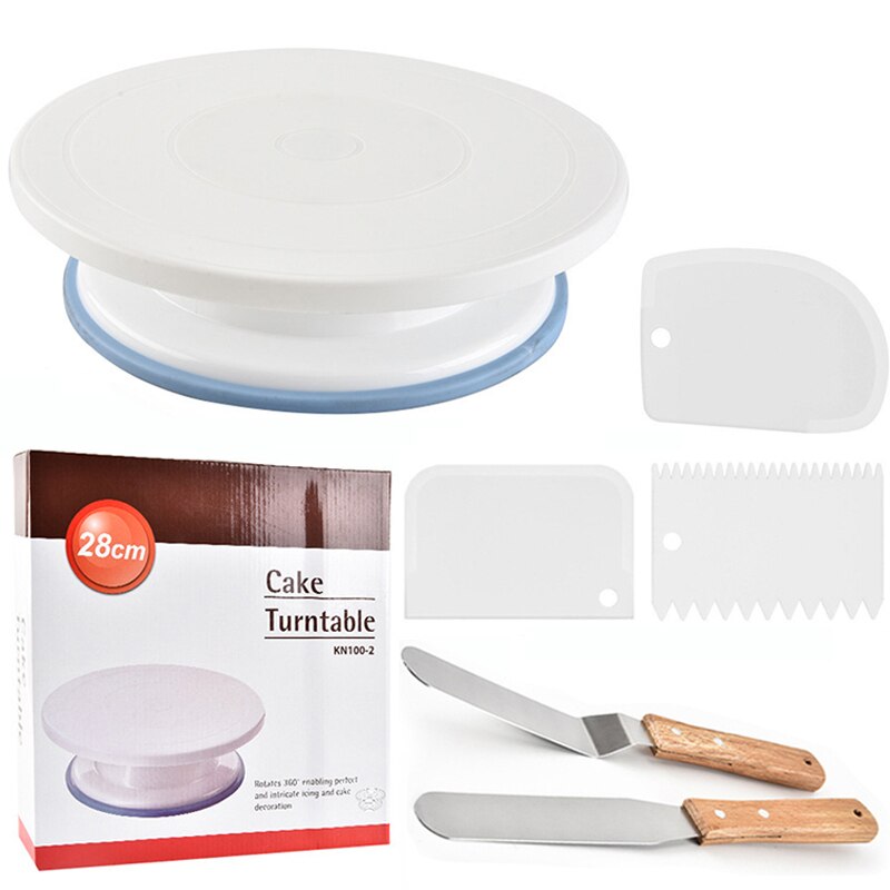 Non-slip Cake Pastry Turntable Stand Pastry Spatula Confectionery Cake Decoration Tools Kitchen Accessories Bakeware Baking Mold: 6pcs set 1