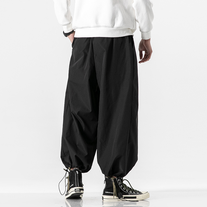 Lente herfst broek heren hiphop harem broek casual losse broek elastische taille joggingbroeken enkellange broek m -5xl