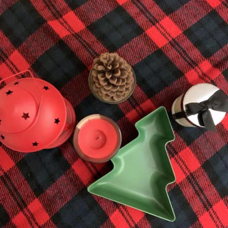 Christmas Tree Shape Fruit Plate Salad Plate Nordic Cute Candy Plate Melamine Plates Dinner Dessert Plate Dish Set