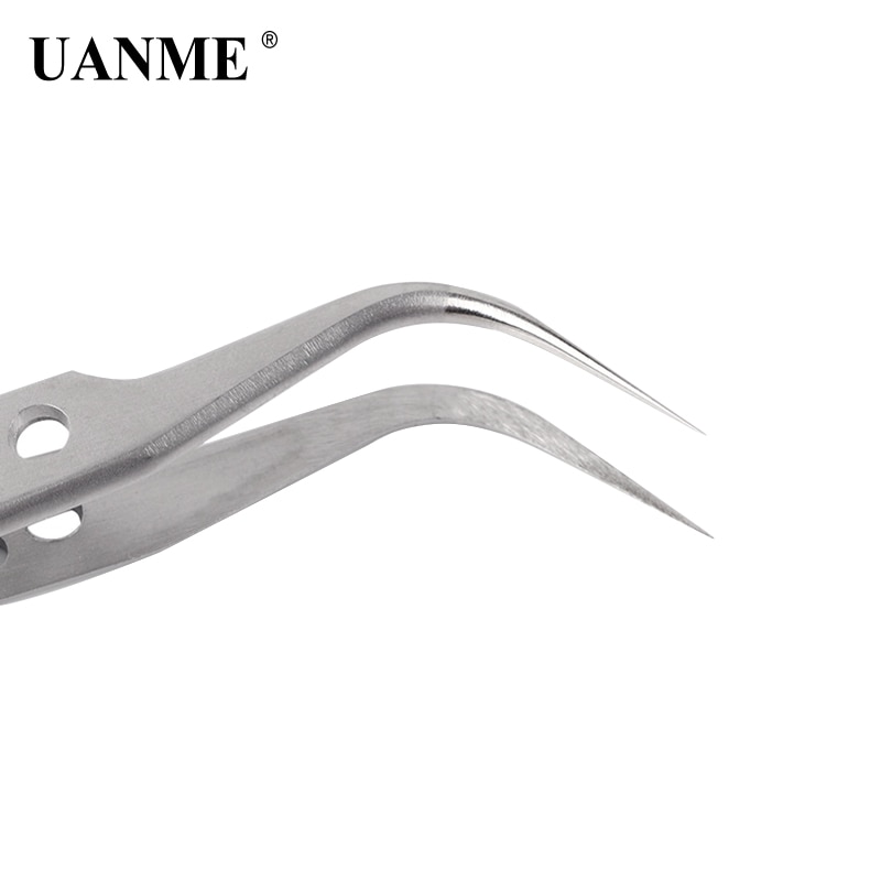 UANME-Pinzas curvas y rectas de precisión recta, de acero inoxidable, antimagnéticas, electrónicas, para herramienta de reparación de teléfonos móviles