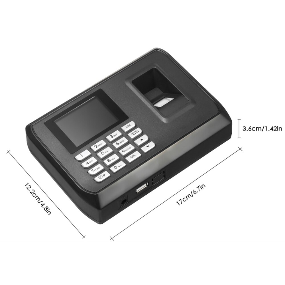2.4inch Intelligent Biometric Fingerprint Password Time Clock Attendance Employee Checking-in Recorder Machine With USB driver