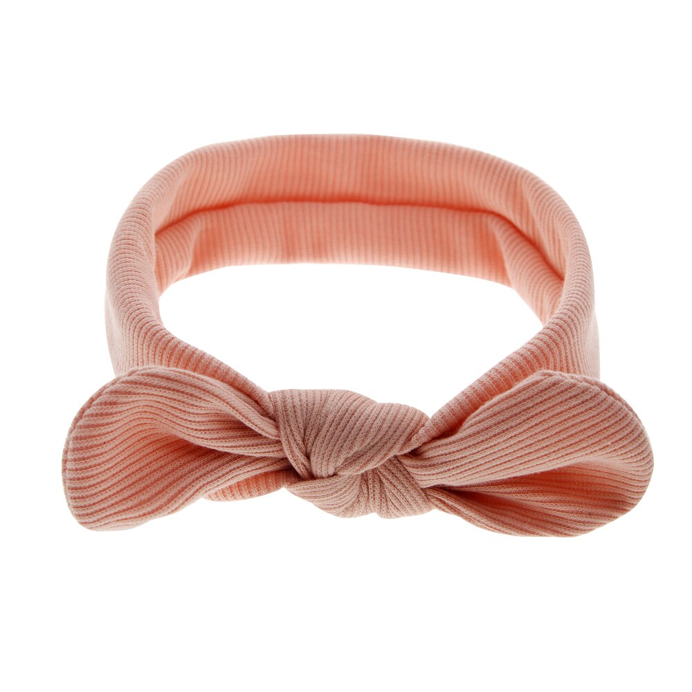 Baby Zubehör Headwear Niedlichen Baby Jungen Mädchen freundlicher Kleinkind Solide Rippen Hairband Stirnband strecken Turban Kaninchen Kopf wickeln: Rosa