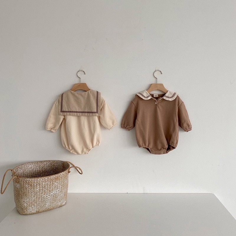 0-24M autunno bambino Abiti marinaio collare bambino ragazza Bodysuits cotone lungo manica infante bambino piccolo ragazzi Jumpsuits