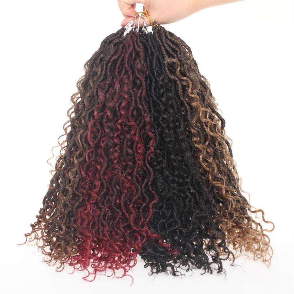 Leeven 18 pouces Faux Locs Crochet cheveux ondulés synthétique Passion torsadé tresse Crochet perruque bohème Cruly cheveux pour les femmes