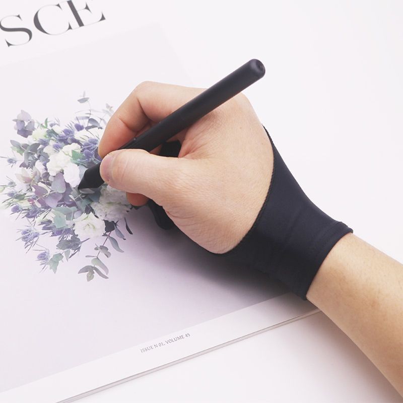 Guanto da Disegno a 2 Dita - Anti-Aloni per Artisti, Pittura Grafica, Scrittura - Sinistra e Destra