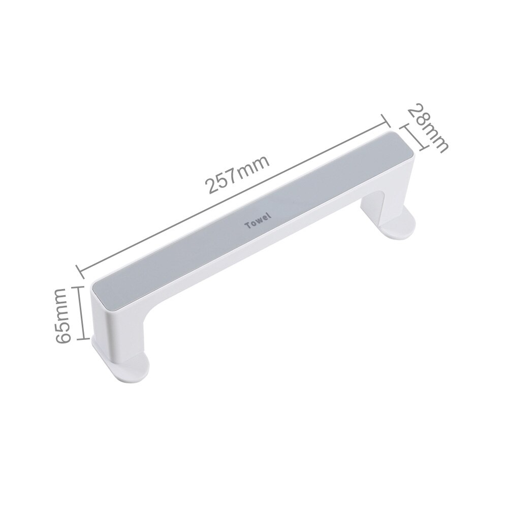 25.7/46.3cm håndklædestativholder vægmonteret badeværelse selvklæbende hængende hylde badeværelse tilbehør vægmonteret hylde: Grå kort