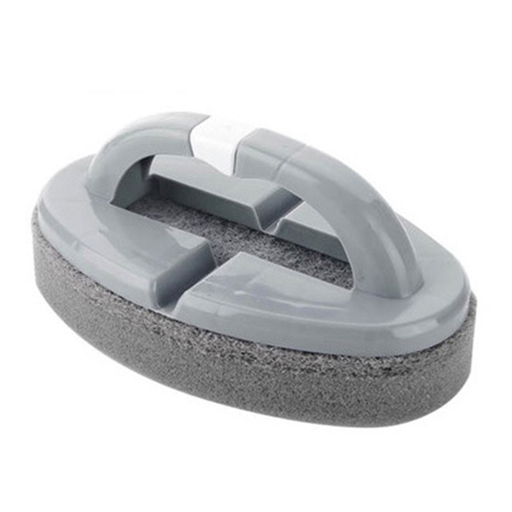 Cepillo de esponja con mango, fácil limpieza, baño, inodoro, cocina, pared de vidrio, cepillo de baño, cepillo de fondo, herramientas, 1 Juego: Color gris