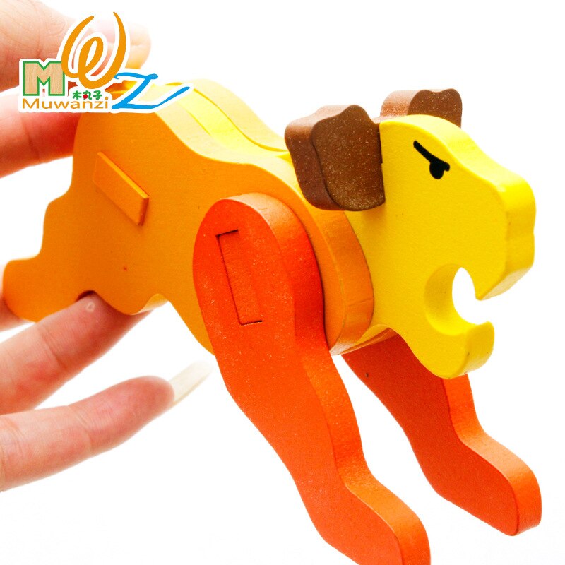 MWZ Cartoon zwierząt zabawki dla dzieci 3D puzzle drewniane puzzle dla dzieci nauka zabawki edukacyjne dla dzieci Handmade DIY zabawki