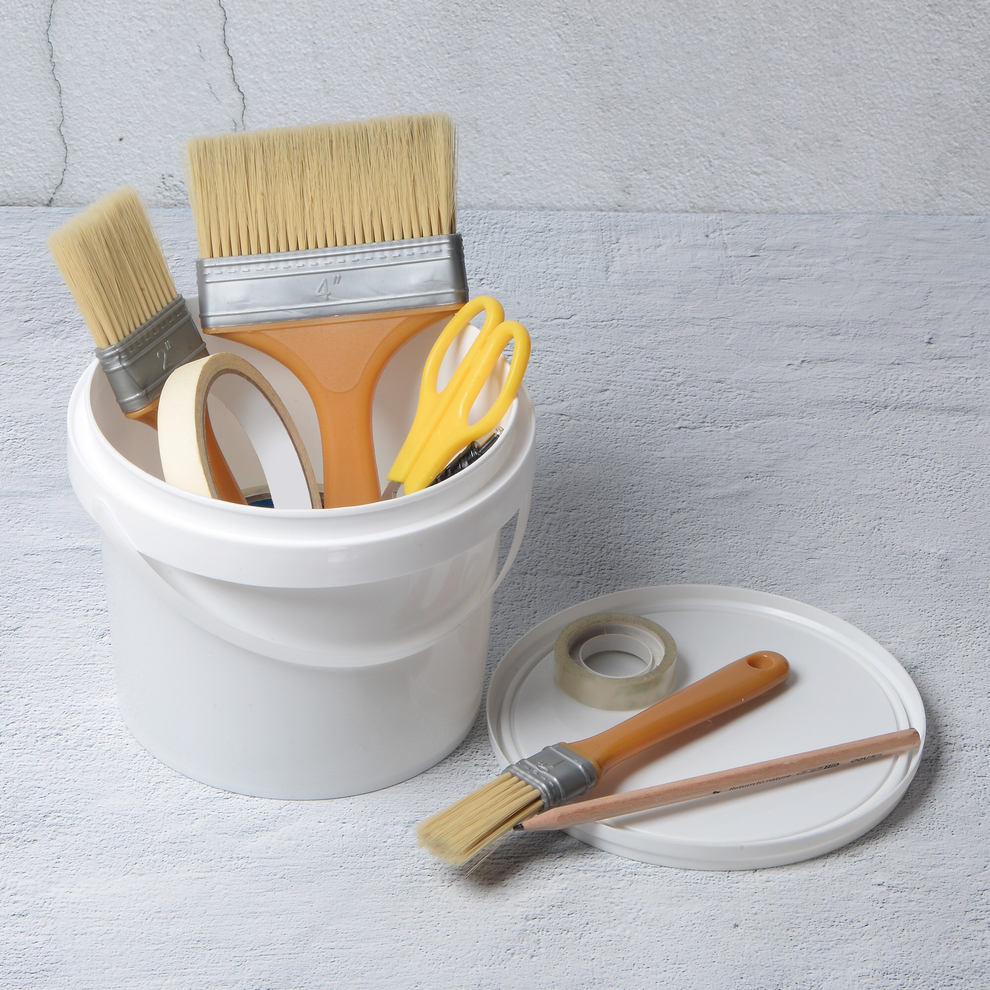 Uxcell Plastic Paint Pail Multipurpose Container 0.26 -Gallon / 1000ml White Paint Cup with Handle and Lid