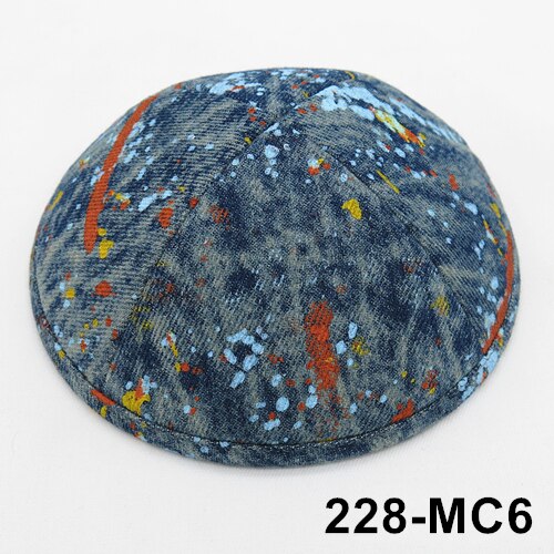 Denim 19cm kippot kippa yarmulke KIpa Skullies Beanies Jewish kippah Skull cap