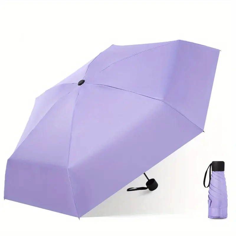 Tragbarer Mini-Sonnenschirm, kleine Tasche, Regen, UPF50, Reisetasenschirm, Vinyl, faltbarer Regenschirm, UV-Schutz, Sonnenschutz, Taschenschirm